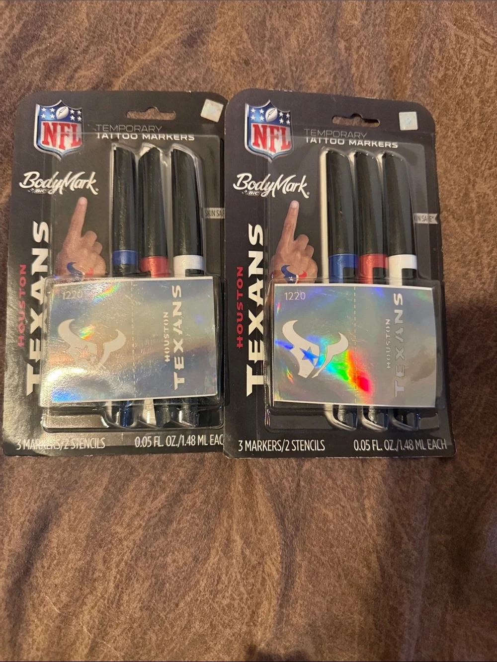 2 packs bodymark Houston Texans